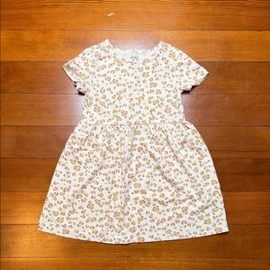 Cat & Jack Cream and Gold Patterned Kids Dress